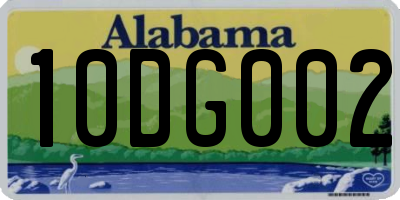 AL license plate 10DG002