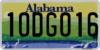 AL license plate 10DG016