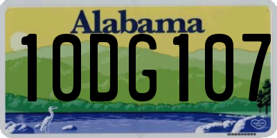 AL license plate 10DG107