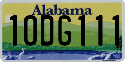 AL license plate 10DG111