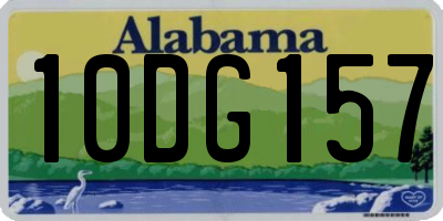 AL license plate 10DG157