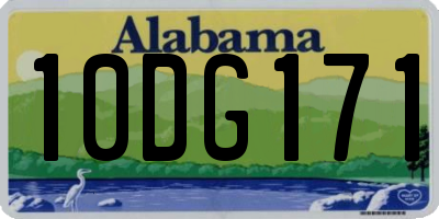 AL license plate 10DG171