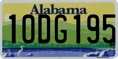 AL license plate 10DG195