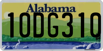 AL license plate 10DG310