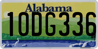 AL license plate 10DG336