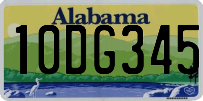AL license plate 10DG345