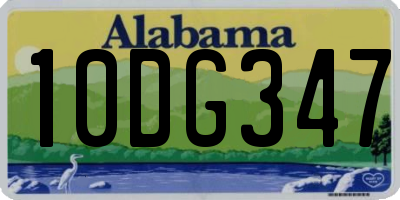 AL license plate 10DG347