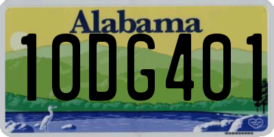 AL license plate 10DG401