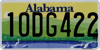 AL license plate 10DG422
