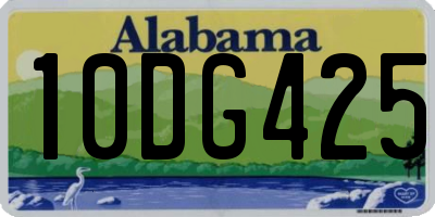 AL license plate 10DG425
