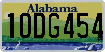 AL license plate 10DG454