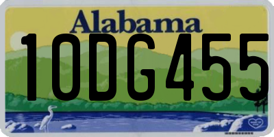 AL license plate 10DG455