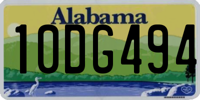 AL license plate 10DG494