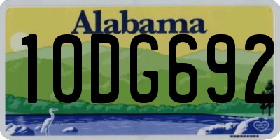 AL license plate 10DG692