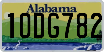 AL license plate 10DG782