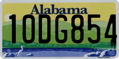 AL license plate 10DG854