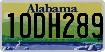 AL license plate 10DH289
