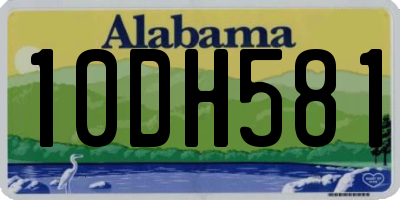 AL license plate 10DH581