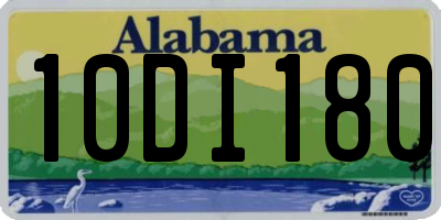 AL license plate 10DI180