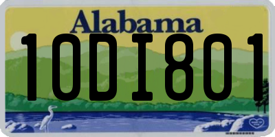 AL license plate 10DI801