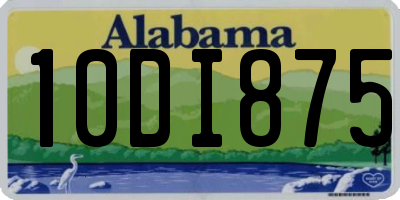 AL license plate 10DI875