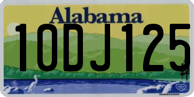 AL license plate 10DJ125