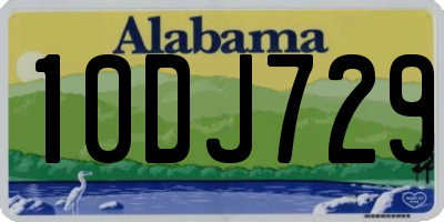 AL license plate 10DJ729