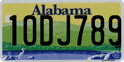 AL license plate 10DJ789