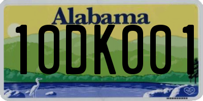 AL license plate 10DK001
