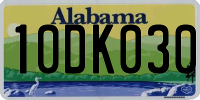 AL license plate 10DK030