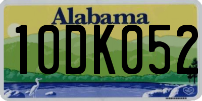 AL license plate 10DK052