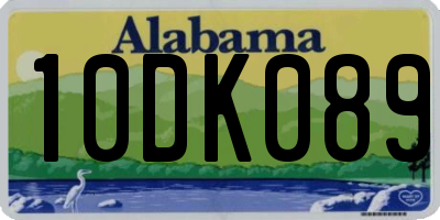 AL license plate 10DK089