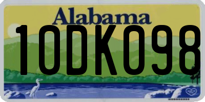 AL license plate 10DK098