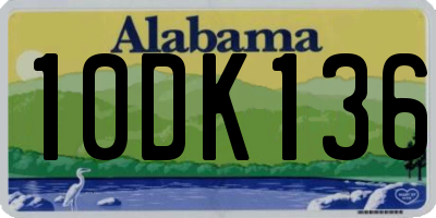 AL license plate 10DK136