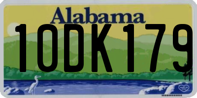 AL license plate 10DK179