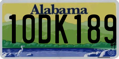 AL license plate 10DK189
