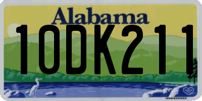AL license plate 10DK211