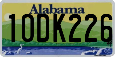 AL license plate 10DK226