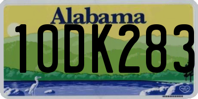 AL license plate 10DK283