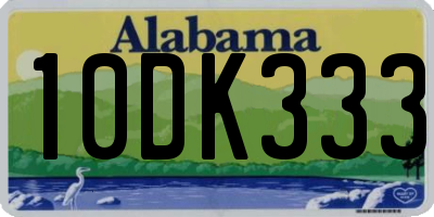 AL license plate 10DK333