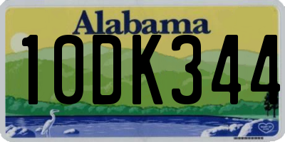 AL license plate 10DK344