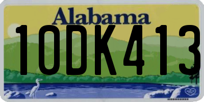 AL license plate 10DK413