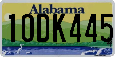 AL license plate 10DK445