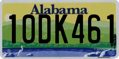 AL license plate 10DK461