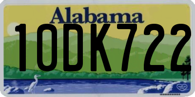 AL license plate 10DK722