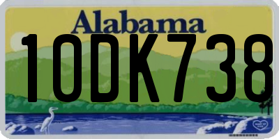 AL license plate 10DK738