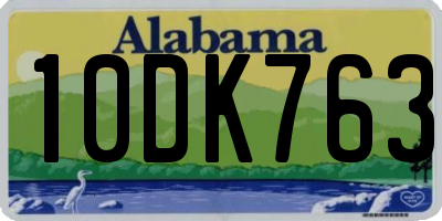 AL license plate 10DK763