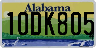 AL license plate 10DK805