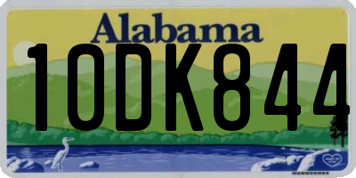 AL license plate 10DK844