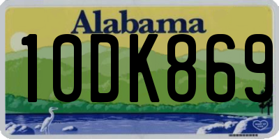 AL license plate 10DK869